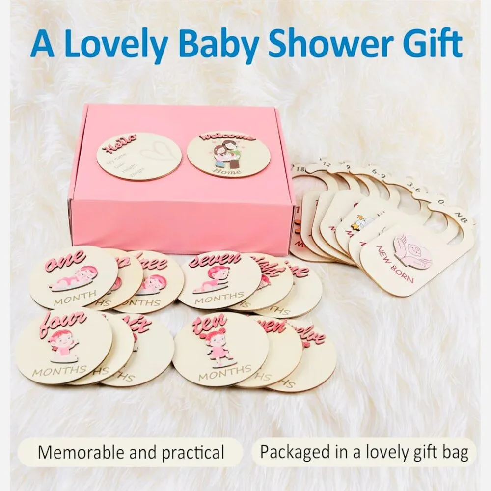 *NWT* A Lovely Shower Gift Baby Girl Milestone Cards & Clothes Dividers 21‎ PCS